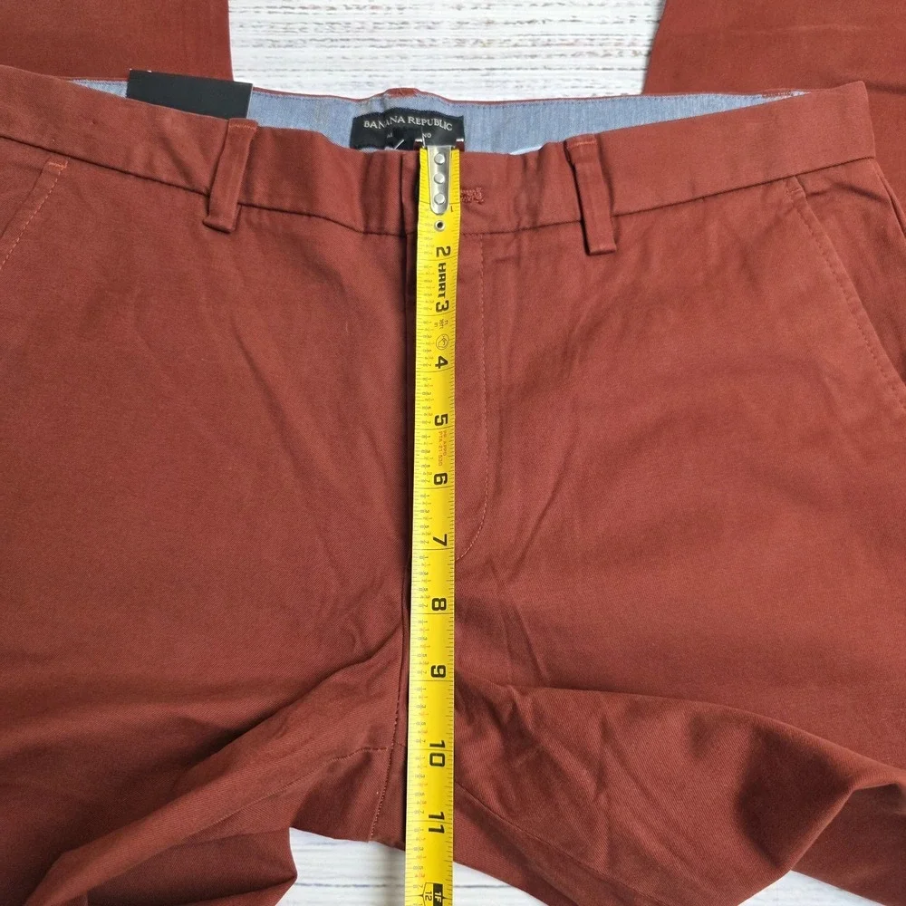 New Banana Republic Aiden Chino Pants‎ Mens 32x36 Measure 34x35 Slim Fit Orange